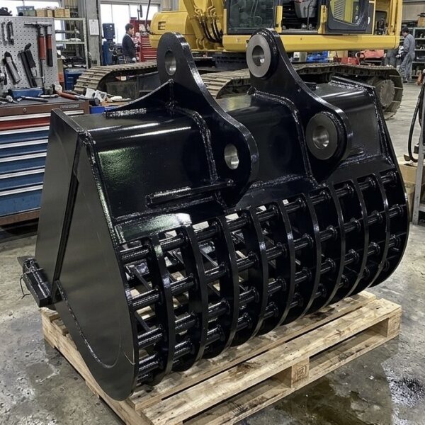 0.7m3用スケルトンバケット 横ピン 新品 100 × 100 mm 網目サイズ 数パターンから選択可能 他クラス有り 中古建設機械 写真6（株式会社広建機）