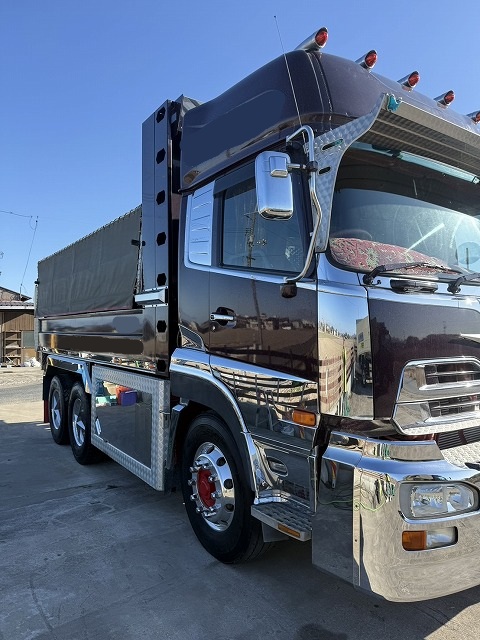 8トンダンプ PA-FE70BB 三菱ふそう製 43万ｋｍ 2016年製 幌付き平ボディ 中古建設機械 写真15（株式会社広建機）
