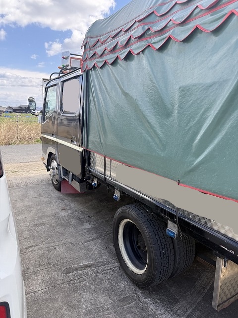 8トンダンプ PA-FE70BB 三菱ふそう製 43万ｋｍ 2016年製 幌付き平ボディ 中古建設機械 写真7（株式会社広建機）